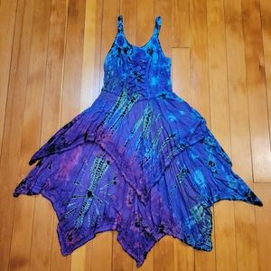 Tye Dye Fairy Ren Faire Corset Dress